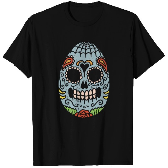 Skeletons Skulls Easter Egg Sugar Skull Calavera Dia Muertos Mexican Gift Boy Skull T-Shirts