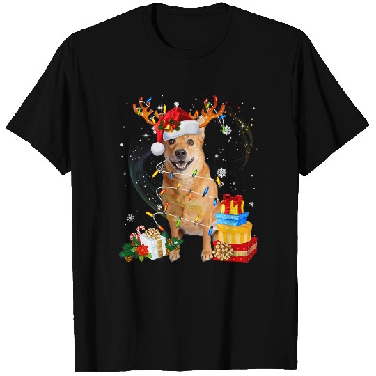 Carolina Reindeer Christmas Lights Funny Dog xmass Gift T-Shirts