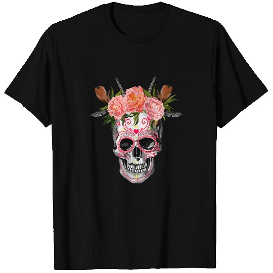 Skeletons Skulls Sugar Skull Calavera Last Minute Halloween Costume Wiccan Skull T-Shirts