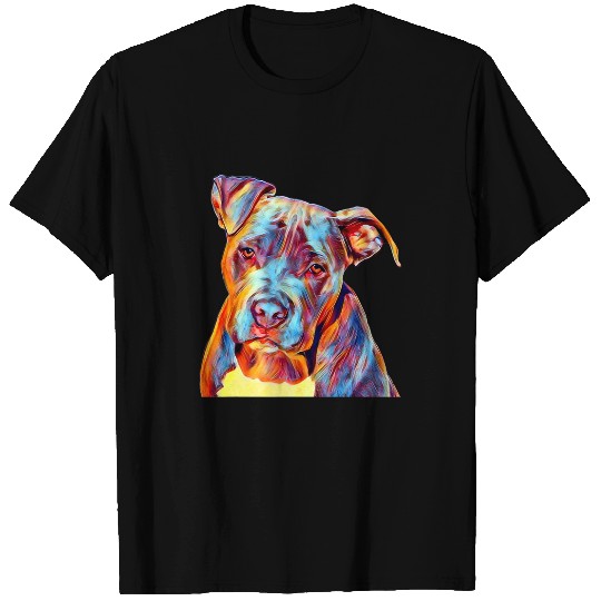 Bully Photo Filtered Dog Portrait Pitbull Pitbull Dog T-Shirts