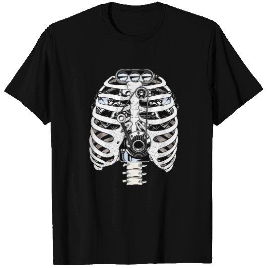 Skeletons Skulls Car Mechanic Halloween Graphic Engineer Skeletons Mechanics Skull T-Shirts