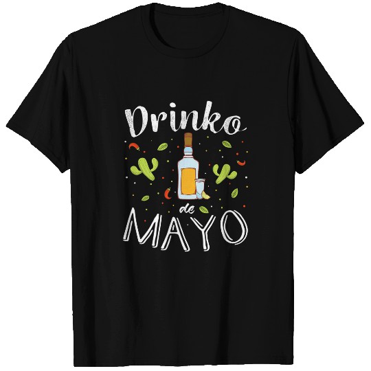 Cinco de Drinko de Mayo Tequila Bottle Illustration T-Shirts