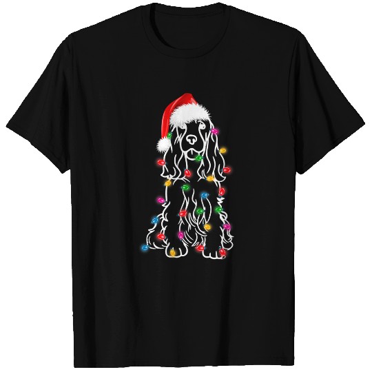 English Springer Spaniel Dog Tree Christmas Lights xmass 3 T-Shirts