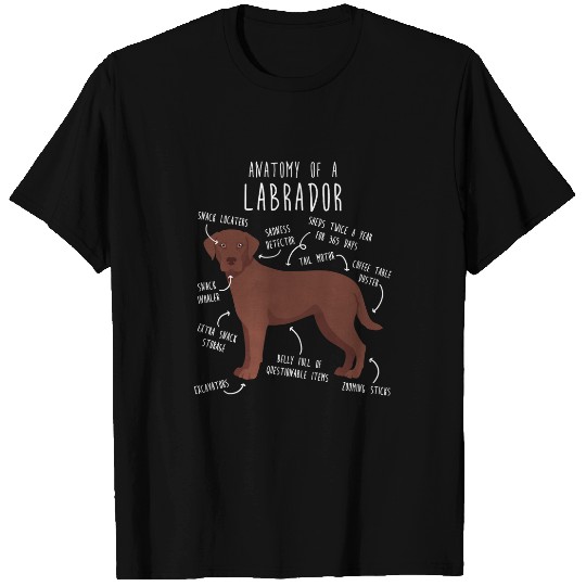 Labrador Lab Dog Chocolate Labrador Retriever Anatomy Funny Cute Dog Lab Mom T-Shirts