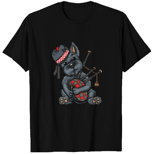 Dog Scottish Terrier Funny Tartan Day Scottish Terrier Bagpipess Scotland T-Shirts