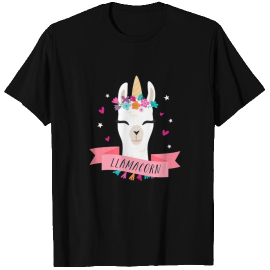 Llamacorn Unicorns Llama Cute Funny Kawaii Animal Face T-Shirts