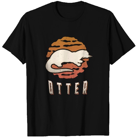 Otters vintages Retro Classic Animal Sunset T-Shirts
