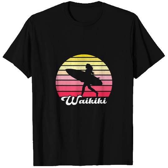 Surf Life Waikiki Surfer Girl Hawaii Hawaiian Island Surfing Vacation T-Shirts
