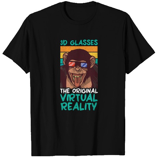 Discover 3D Glasses The Original Virtual Reality Monkey Thowback T-Shirts