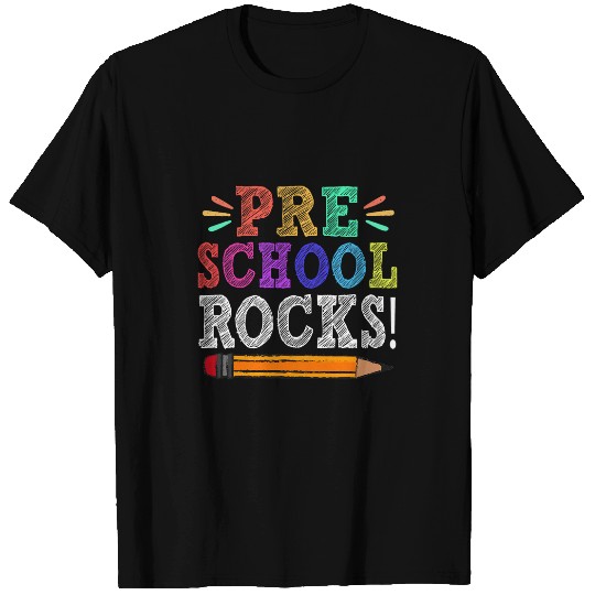 Preschool Rocks Tee Teacher Funny Back To School T-Shirts