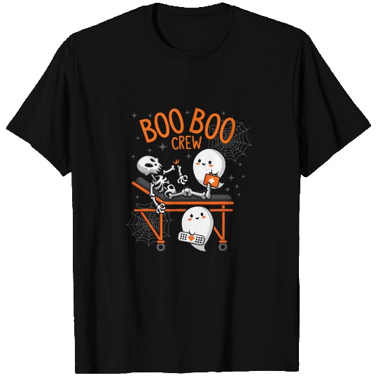 Skeletons Skulls nurses Halloween Paramedic EMT Boo Boo Crew With Skull T-Shirts