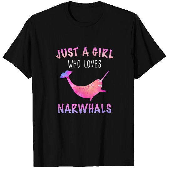 Whales Narwhal Whale Ocean Narwhals Just a girl T-Shirts