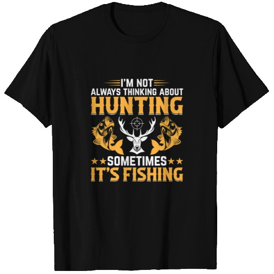 Fishing Mens Deer Hunting Trout Fishing Fishing Deer Hunter Fisher T-Shirts