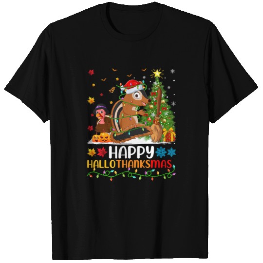 Squirrel Lover Chipmunk Animal Lover Funny Happy Chipmunk HelloThanksMas T-Shirts