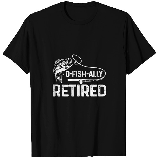 Fishing Mens OFISHally Retired Dad Fathers Day Coolest Fisherman Fisher T-Shirts