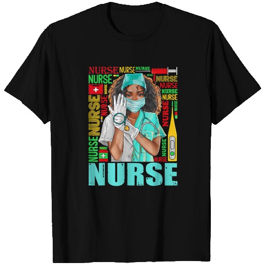 Nursing Womens Dy Black nurses Week Costume Black History Month T-Shirts