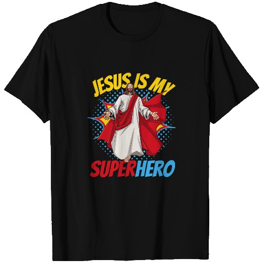 Reading Book Jesus Is My Superhero Powerful Christian Comic Book Hero Reader T-Shirts