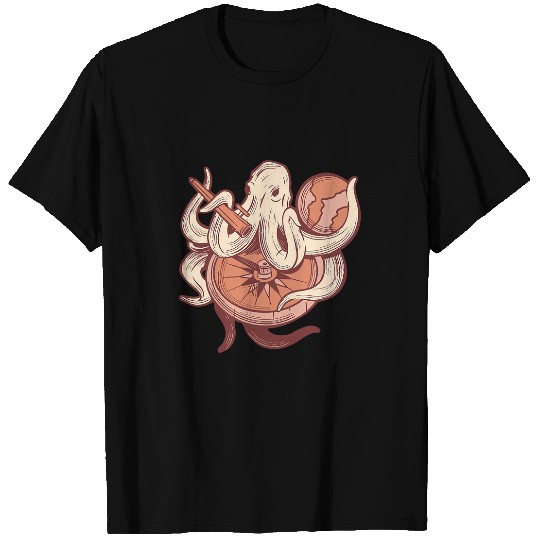 Octopuss Lover with Earth Realistic Octopuss Animal Lover Artistic T-Shirts