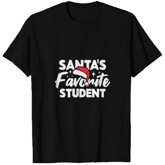Santas Favorite Student Couple Group Christmas Pajama T-Shirts
