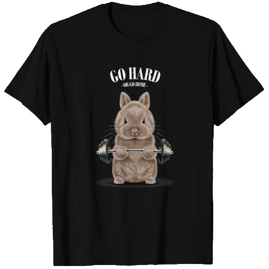 Rabbits Beige Dwarf Rabbit Muscle Training Weightlifting Fitness T-Shirts