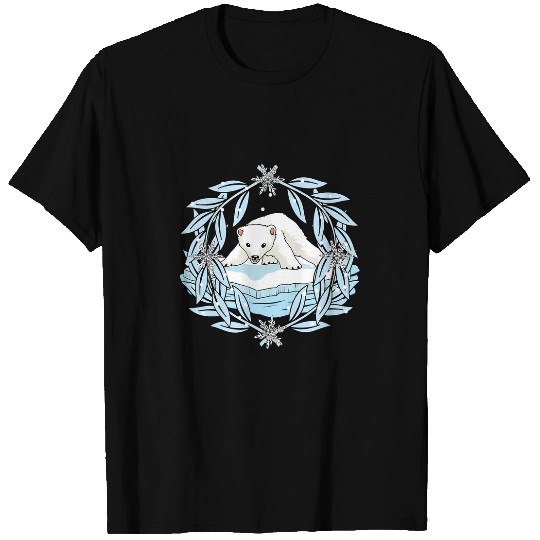 Funny Bear polar bear kids winter laurel wreath polar north pole Cute Bears T-Shirts