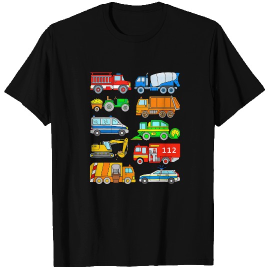Tractor driving Police Vehicles fires Trash Truck Tractor T-Shirts