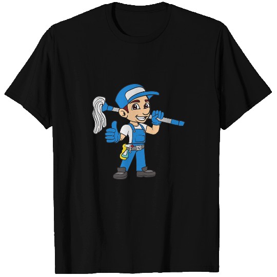Building Cleaning Person Cleaners Mop Janitor Caretaker T-Shirts