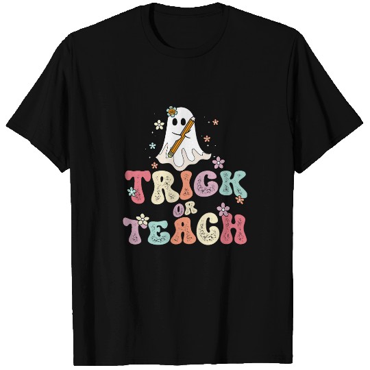 Groovy Halloween Trick Or Teach Teacher Student 2 T-Shirts