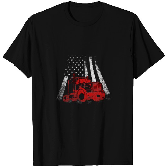American Flag Semi Truck Driver 18 Wheeler Patriotic Trucker 6 T-Shirts