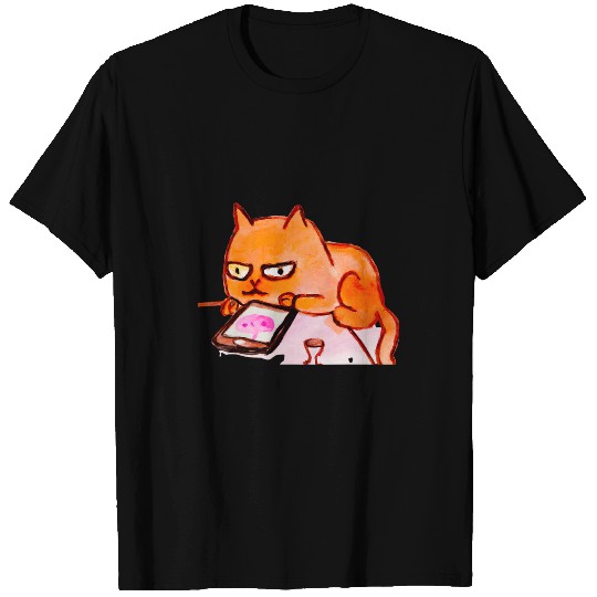 Cat meme cute kitten artwork meow kitty portrait silly cat T-Shirts