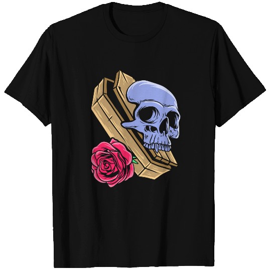 Skeletons Skulls Gothic Skull Coffin Skeletons Halloween Emo Punk Embalmer 721 Skull T-Shirts