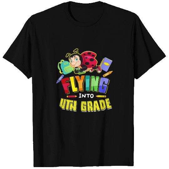 Flying Into 4th Grade Ladybug Back To School First Day Cute T-Shirts