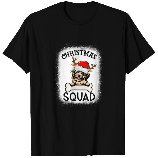 Dog Havanese Christmas Squad Havanese Dog Santa Hat Light Bleached T-Shirts