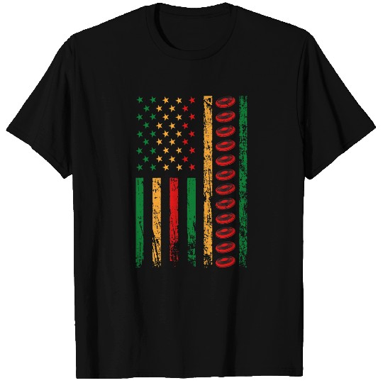 American Sports Flag Black History Month Ultimate Frisbee T-Shirts