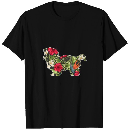 Shih Tzu Summer Tropical Floral Print Flower Hawaii Men Girl T-Shirts