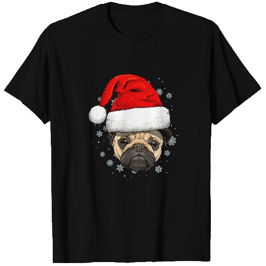 Pug Lover Christmas Dog Santa Clause Navidad xmass Lover3 Pugs Dog T-Shirts
