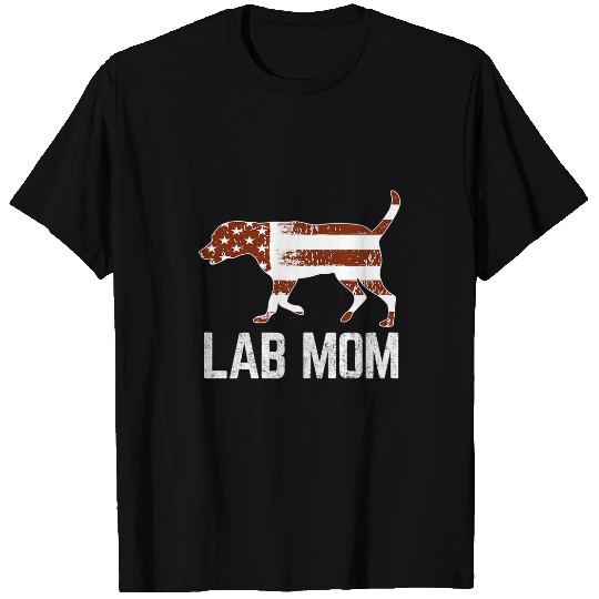 Labrador Lab Dog Womens Chocolate Lab Mom vintages Patriotic Labrador American Flag T-Shirts