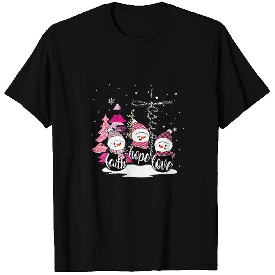 Christian Christmas Faith Hope Love Snowman Jesus xmass Tree Christian Christ T-Shirts