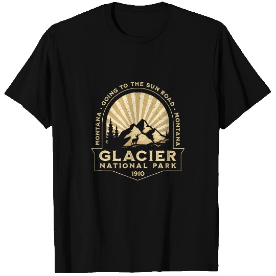 Classic Glacier National Park Going To The Sun Road Sunburst T-Shirts