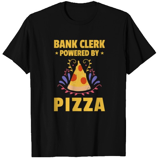 Reading Book Bank Clerk Powered By Pizza Banker Finance Bookkeeper Bank Reader T-Shirts