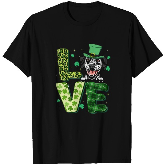 Dalmatian Love Dalmatian Shamrock Leopard Plaid St Patricks Day Dalmatians Dog T-Shirts