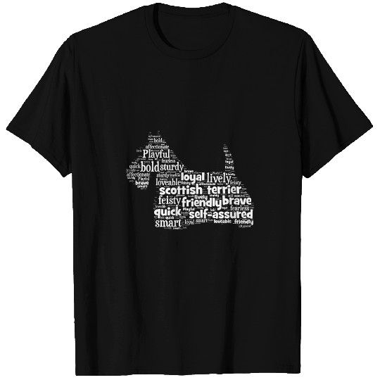 Dog Scottish Terrier Scottie Dog Word Art Dog Lovers T-Shirts