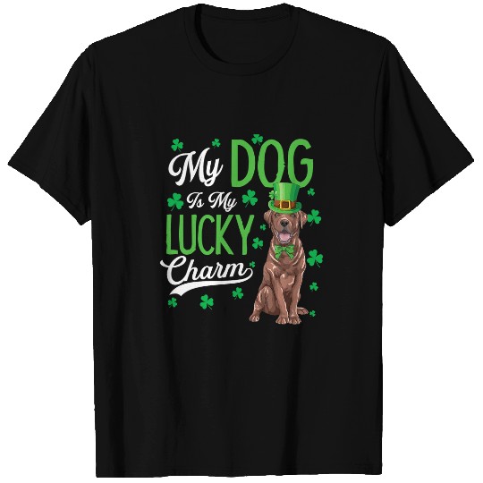 Labrador Lab Dog My Chocolate Labrador Is My Lucky Charm Irish St Patrick Day T-Shirts