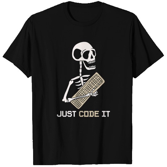 Skeletons Skulls Programmer Software Developer Coder Code It Skull T-Shirts