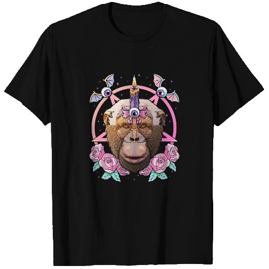 Pastel Goth Chimpanzee Pagan Creepy Menhera Chimpanzee T-Shirts