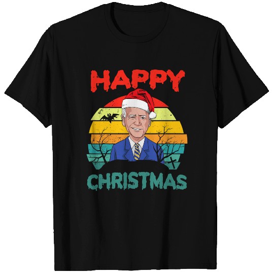 Retro Joe Biden Halloween Happy Christmas Santa Hat Funny 443 T-Shirts