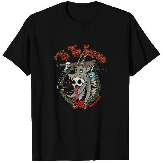 Skeletons Skulls Christmas Skeletons Krampus Horror Wreath 100 Skull T-Shirts