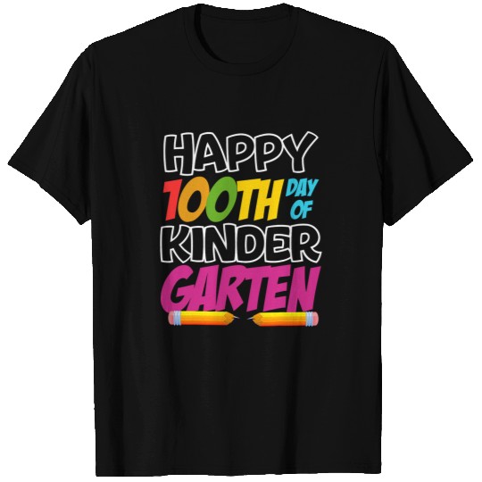 Happy 100th Day of Kindergarten Teacher or Student 4 T-Shirts