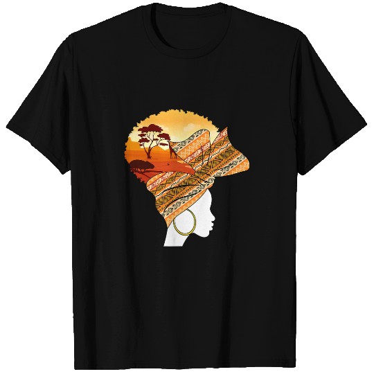 I Am Black History Black Queen Safari Lovers BHM Afro Women T-Shirts
