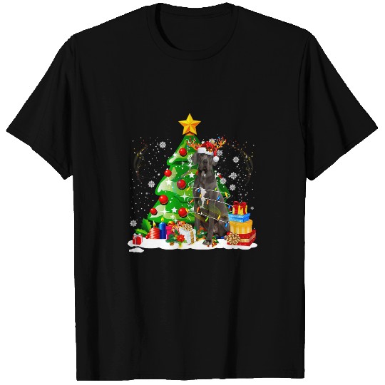 Dog Great Dane Reindeer Christmas Lights Funny Dog Xmas T-Shirts